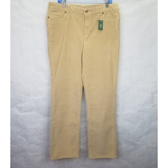 LL Bean Corduroy Pants Women's 16 Favorite Fit Casco Cords Twig Straight Leg NEW - Picture 1 of 16